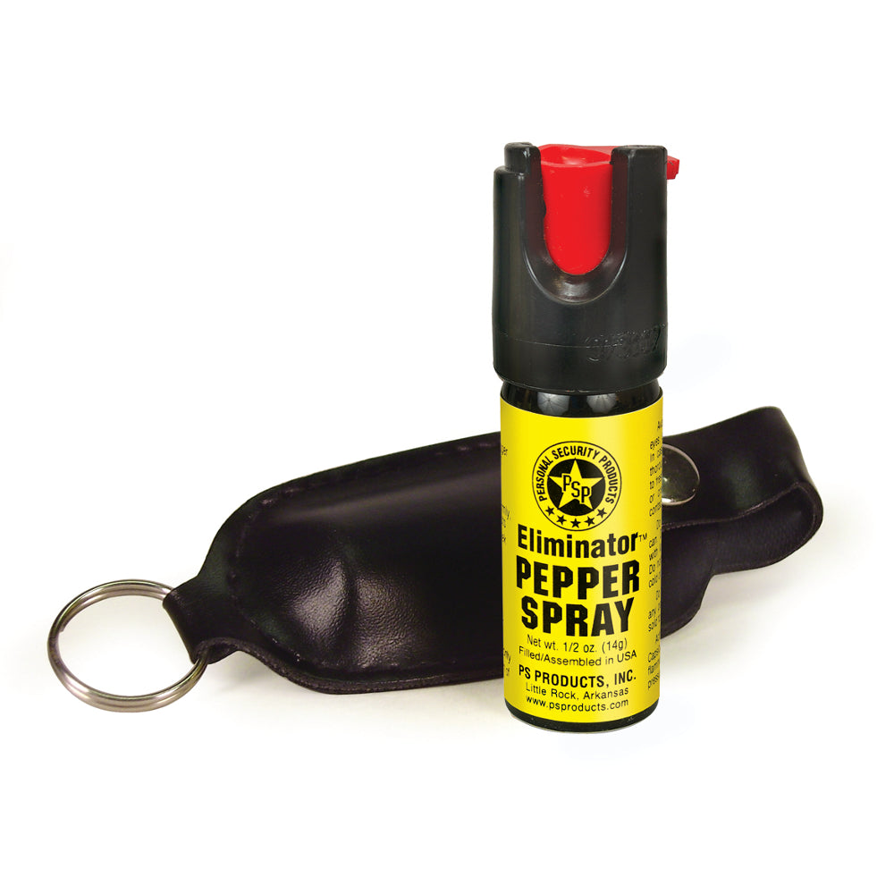 1\2 oz eliminator pepper spray canister with soft case and keyring